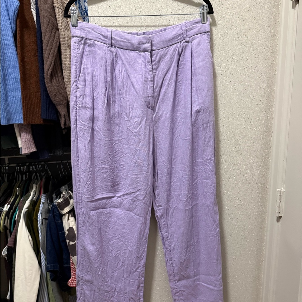 Abercrombie & Fitch Lavender High-Waist Trousers